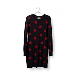 Juicy Couture Black Label Strawberry Print Bodycon Dress – Size M – Wool Blend